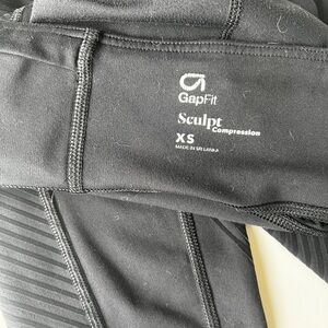 Gap Charcoal Leggings with Textured Detailing and Elastic Waistband